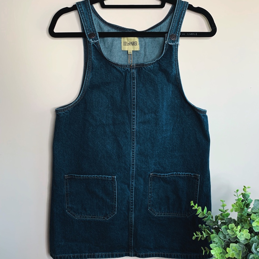 Denim overall dress